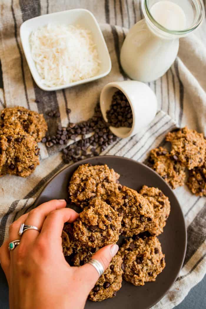 Tasty Vegan Tahini Coconut Chocolate Cookies