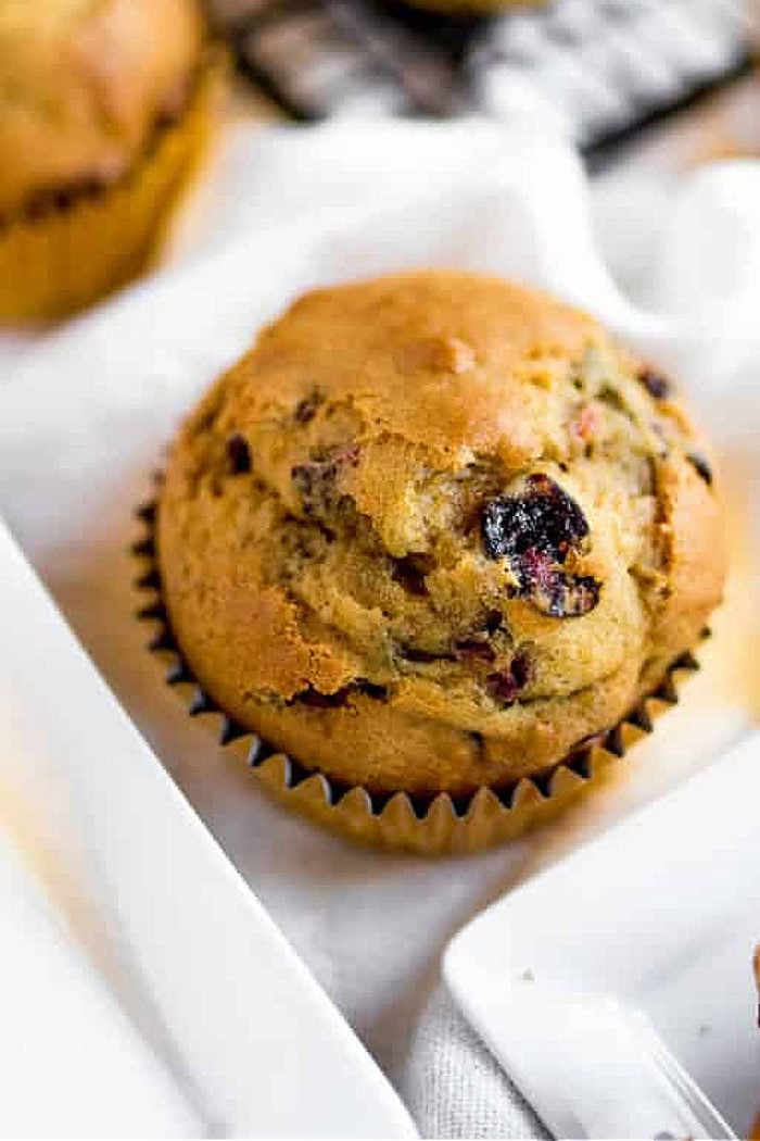 a cranberry pumpkin muffin