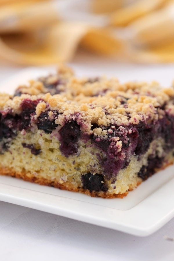 a serving of blueberry buckle recipe