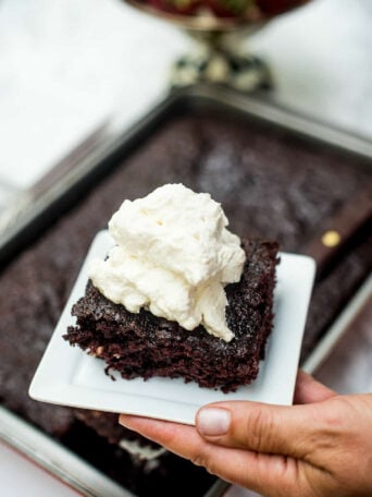 choc cake with cream