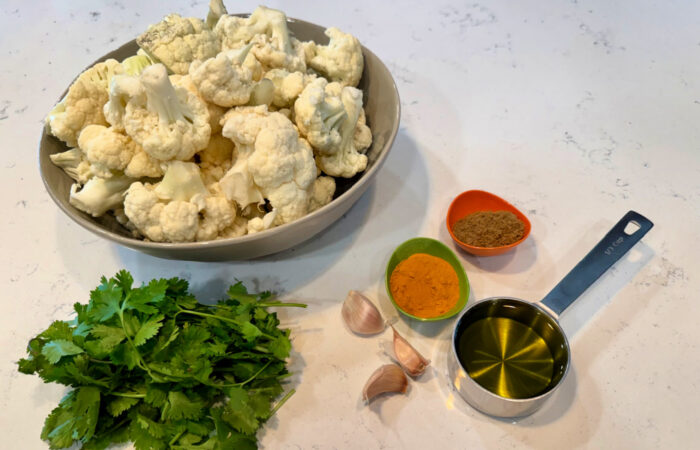 ingredients to make Roasted Cauliflower with Turmeric