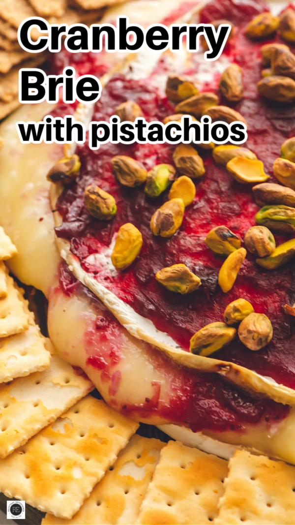 Cranberry Brie with pistachios
