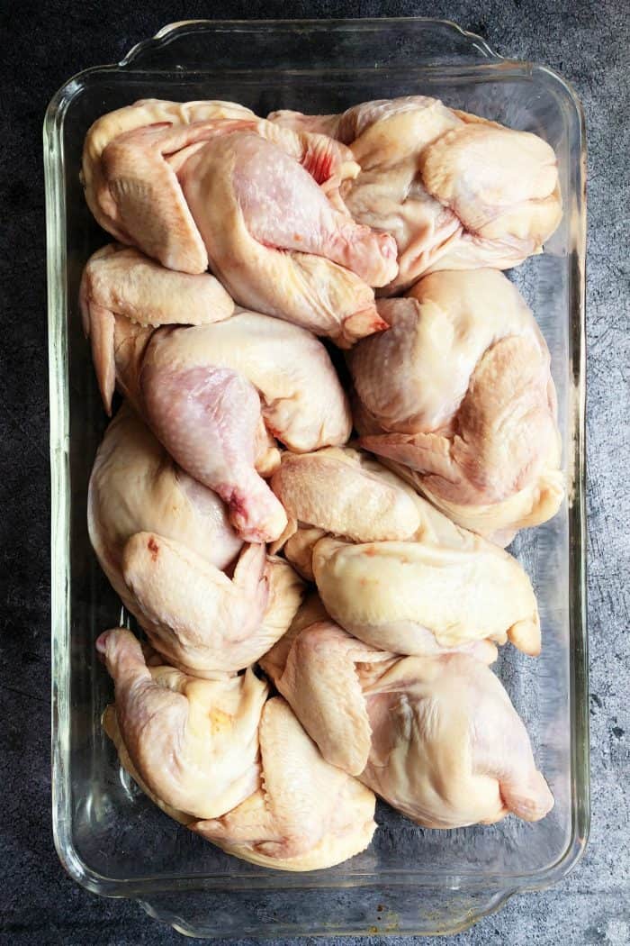 Grilled Cornish Game Hens - preparing