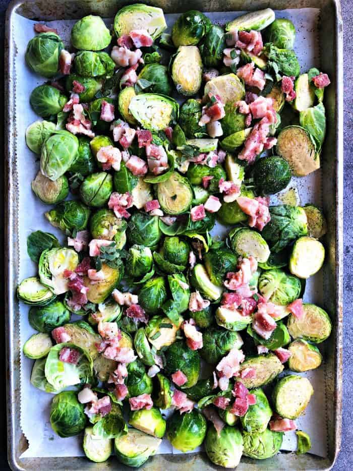 EASY Pancetta Roasted Brussels Sprouts
