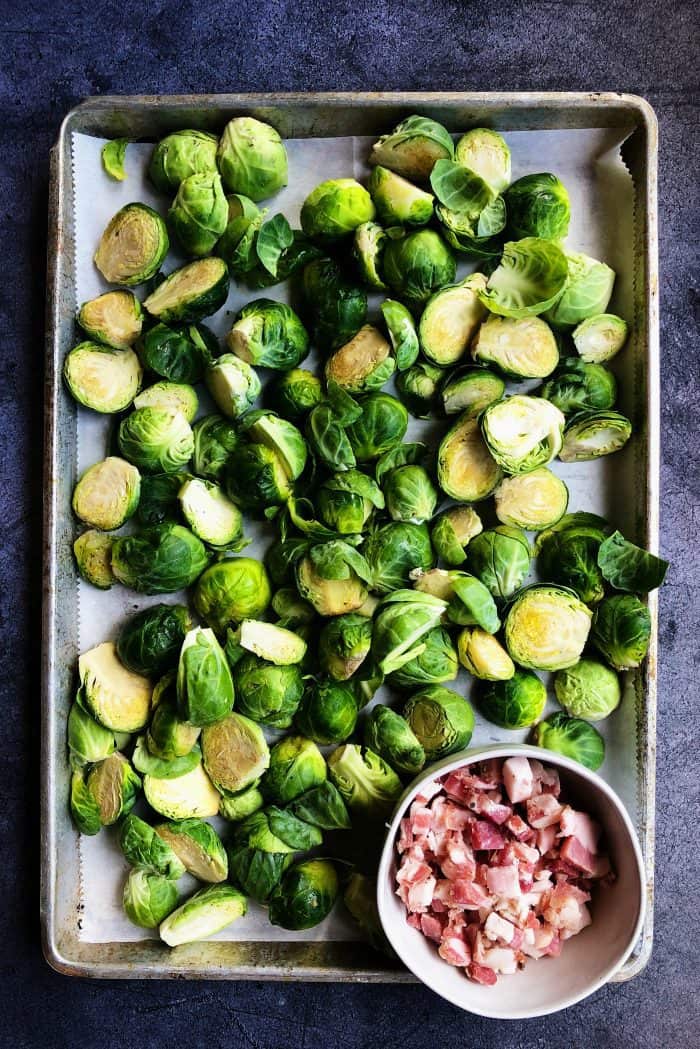 Pancetta Roasted Brussels Sprouts - raw