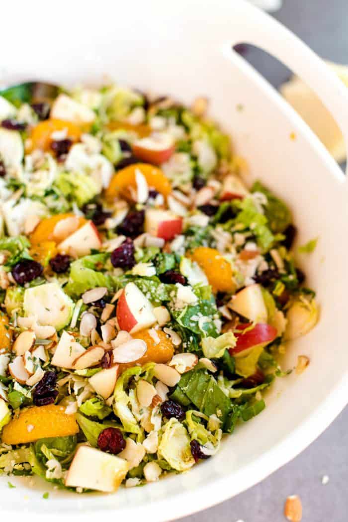 Easy Shaved Brussels Sprout Salad with Vinaigrette