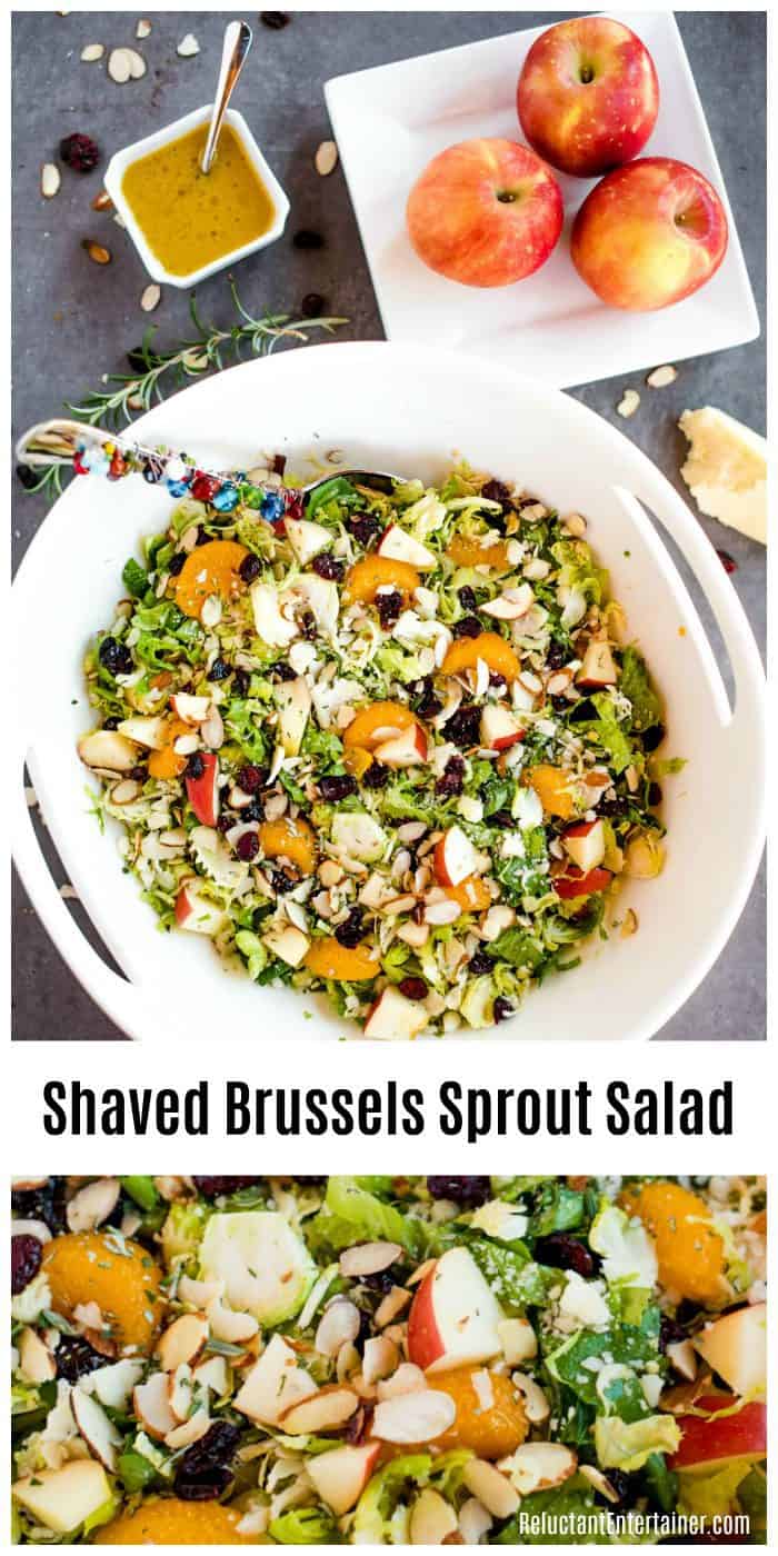 Shaved Brussels Sprout Salad with Vinaigrette - Reluctant Entertainer