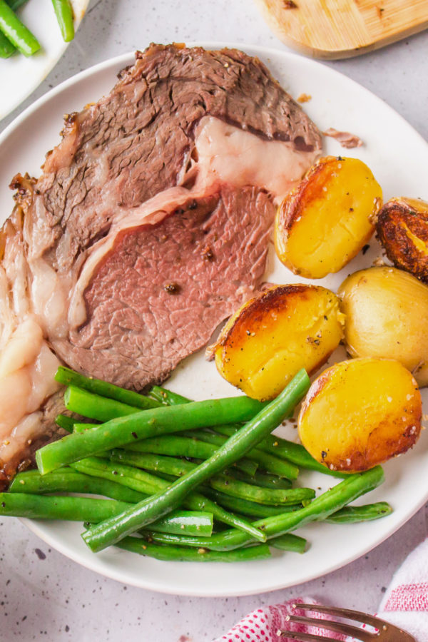 a plate of prime rib