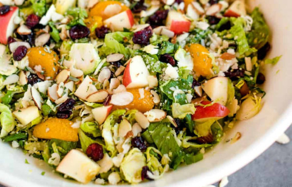 sprouts salad with mandarine orange and apples