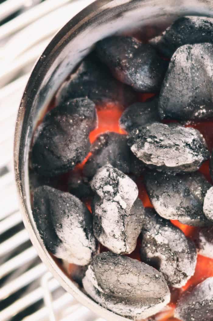 Grilled Cornish Game Hens - hot coals
