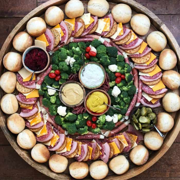 Party HIT Party Ham Rolls Charcuterie Board
