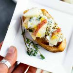 an apple with blue cheese crostini appetizer