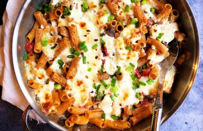 cheesy Four-Cheese Pasta bake recipe