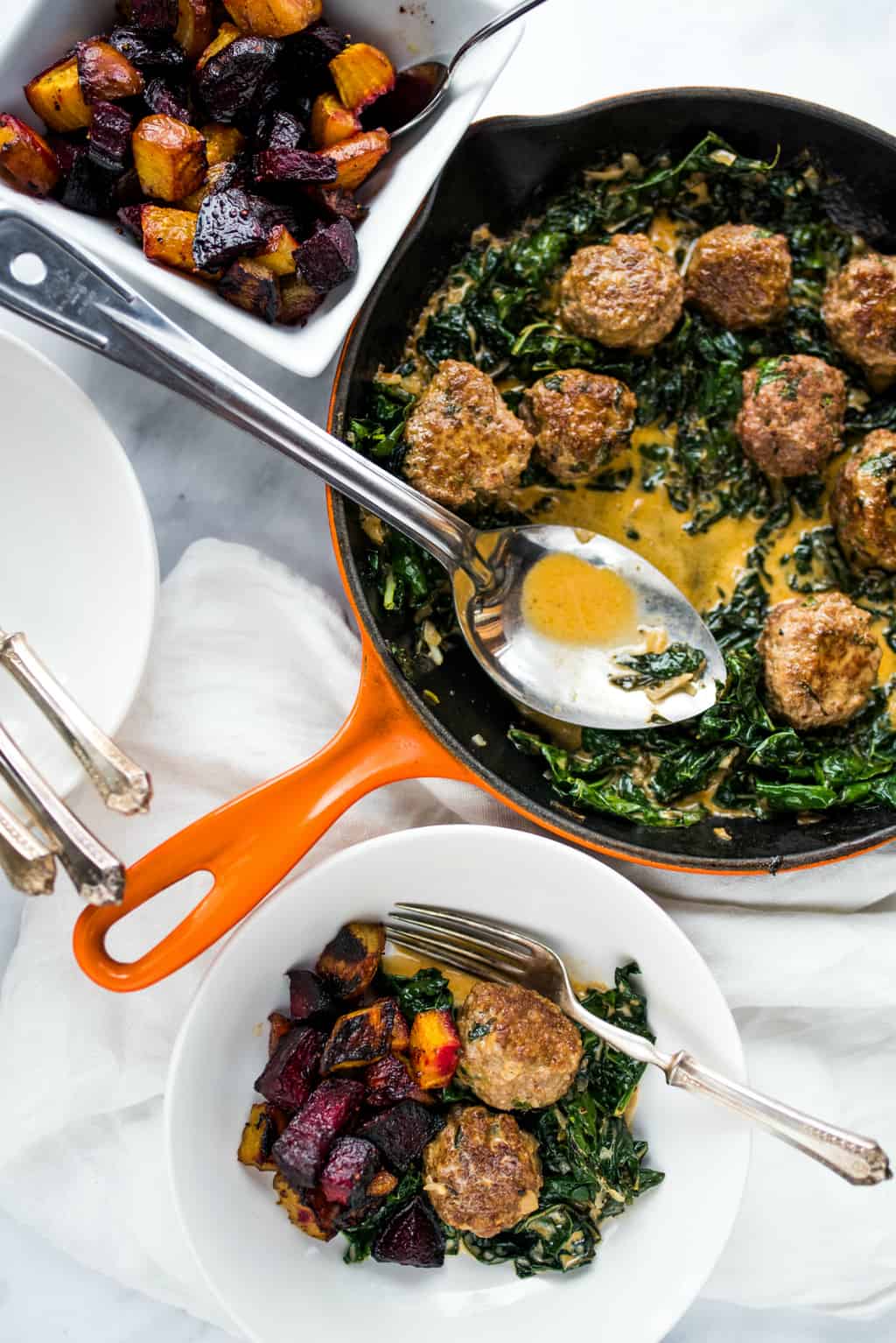 Lamb Meatballs with Kale Reluctant Entertainer