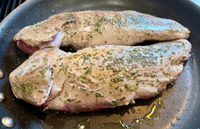 sauting 2 pork tenderloins
