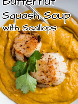 butternut squash soup with scallops