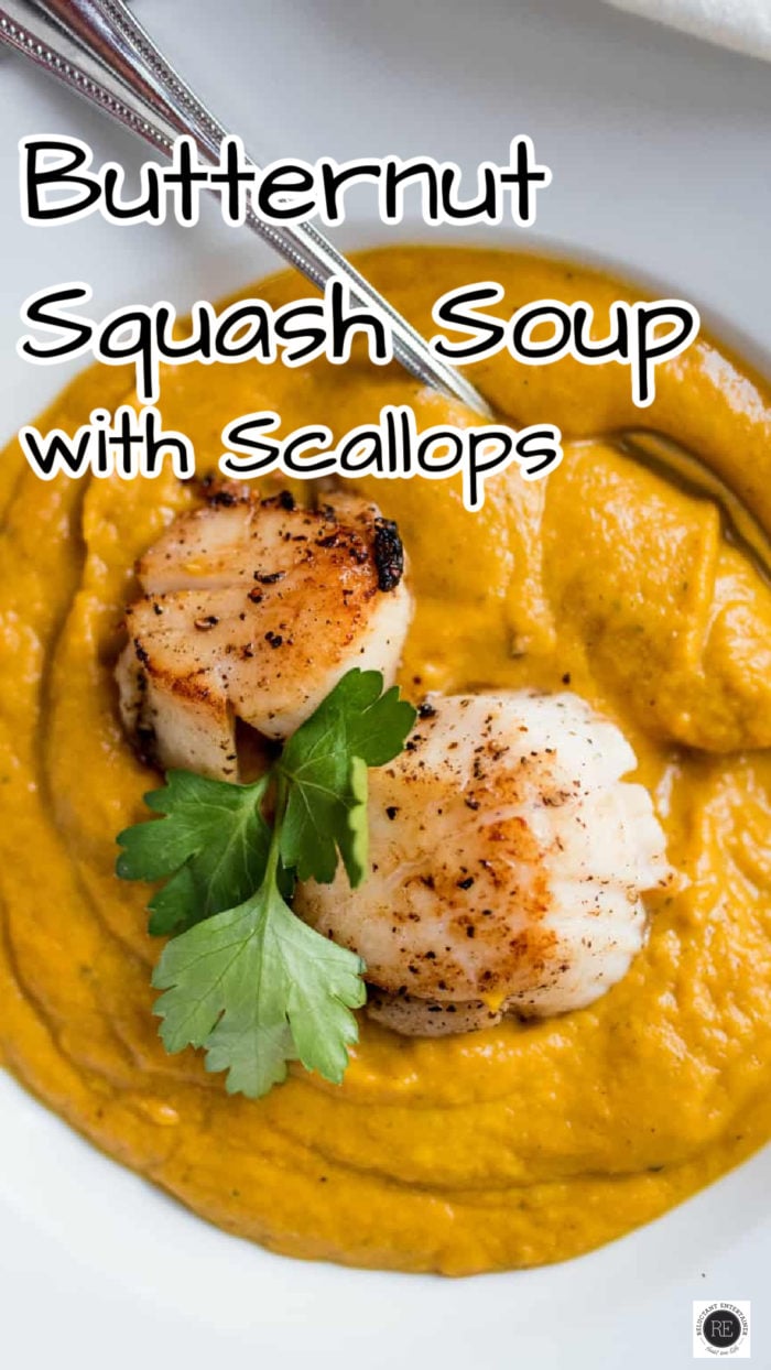 butternut squash soup with scallops