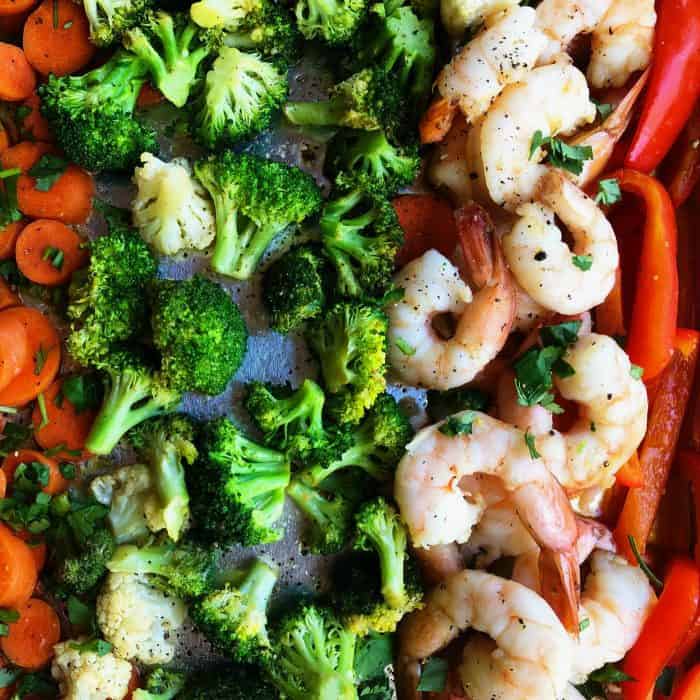 Ginger Shrimp Vegetables Sheet Pan Dinner - how to