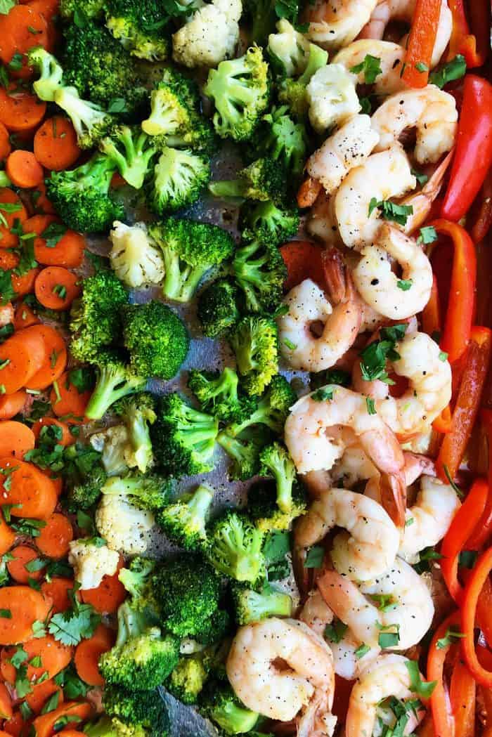 Sheet Pan Shrimp & Veggies & Veggies – A Couple Cooks