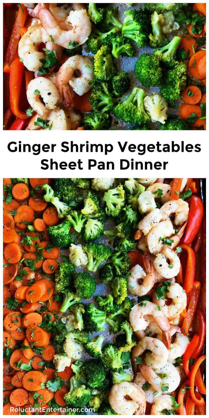 Ginger Shrimp Vegetables Sheet Pan Dinner Recipe