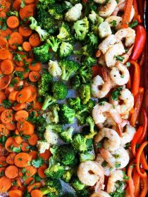 Ginger Shrimp Vegetables Sheet Pan Dinner