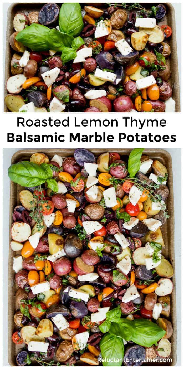 Roasted Lemon Thyme Balsamic Marble Potatoes Recipe
