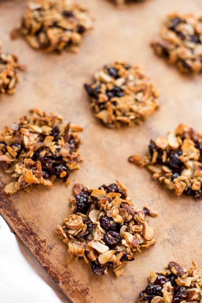 Tasty Simple Almond Cranberry Crunch Cookies