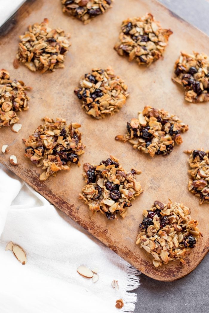 CRISPY Almond Cranberry Crunch Cookies