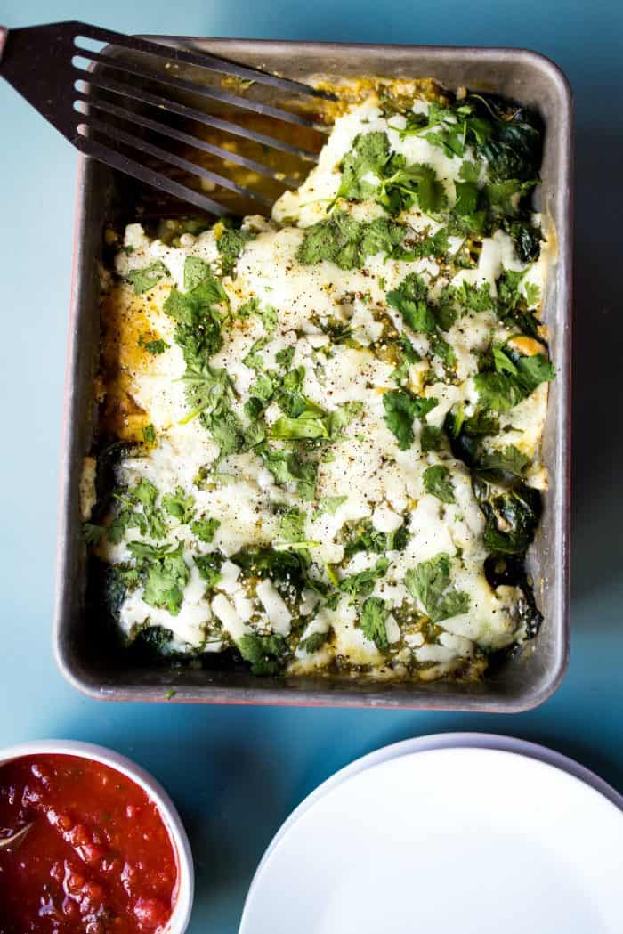 The best Sweet Potato Collard Green Enchiladas