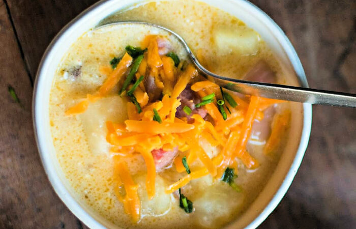 a bowl Baked Potato Soup