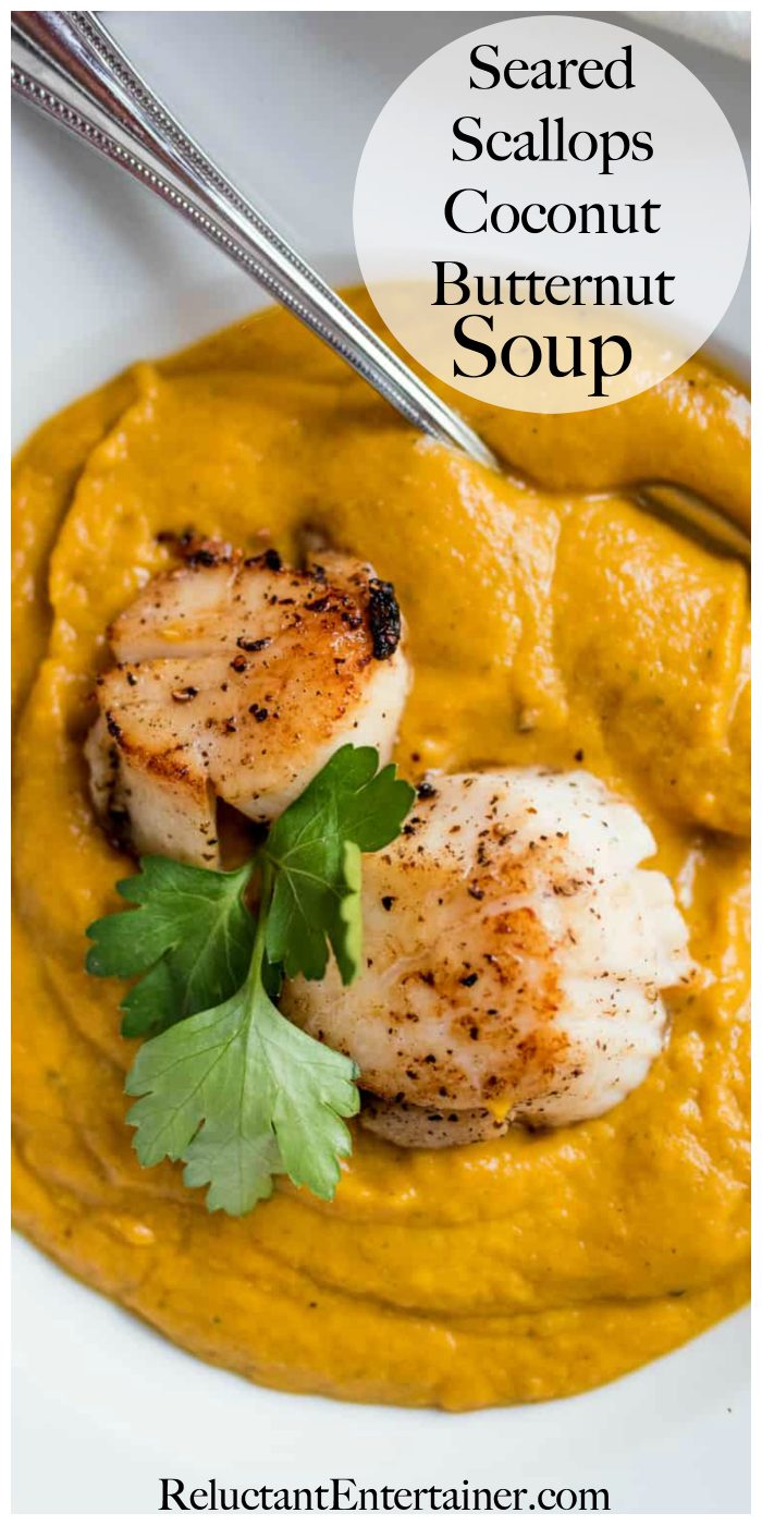 Seared Scallops Coconut Butternut Soup