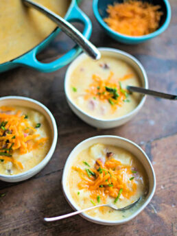 cheese on Baked Potato and Ham Soup