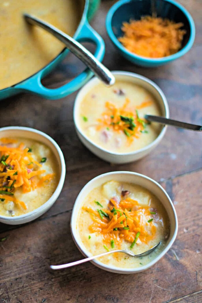 cheese on Baked Potato and Ham Soup