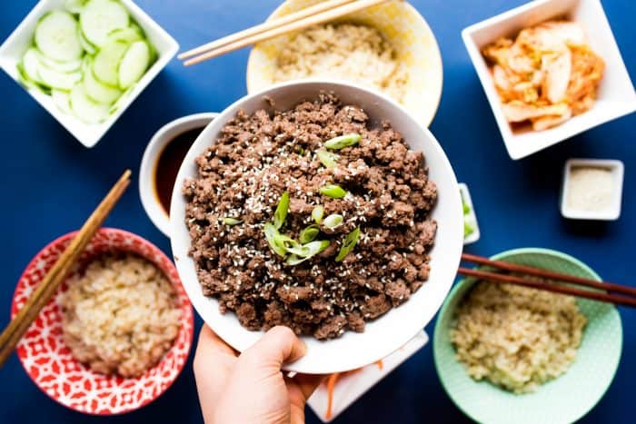 Healthy Korean Beef Bowls - ground beef