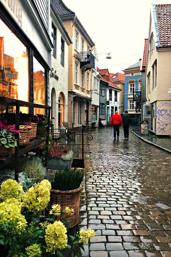 Homelands Viking Cruise Excursions Norway - Bergen rainy streets