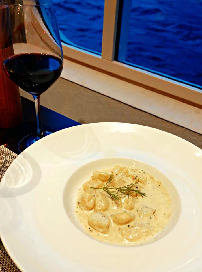 Homelands Viking Cruise Excursions Norway - gnocchi dinner on ship