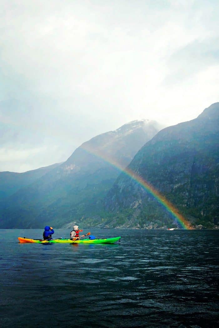 Homelands Viking Cruise Excursions Norway - rainbow kayak