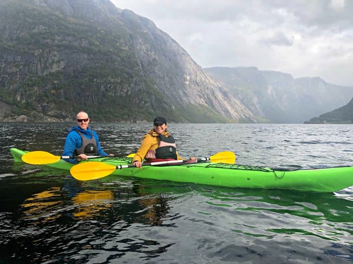 Homelands Viking Cruise Excursions Norway - green kayak