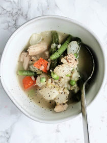 bowl of easy turkey soup