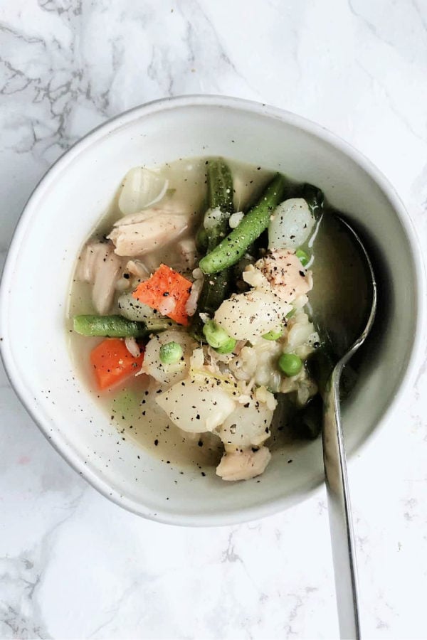 bowl of easy turkey soup