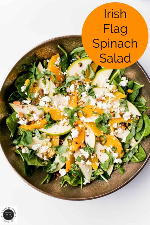 a delicious Irish Flag Spinach Salad