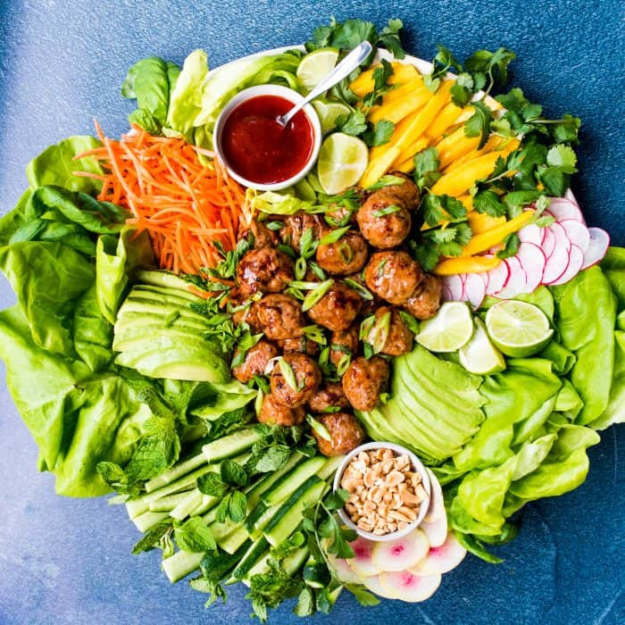 Best Meatball Chicken Lettuce Wraps Plate Recipe