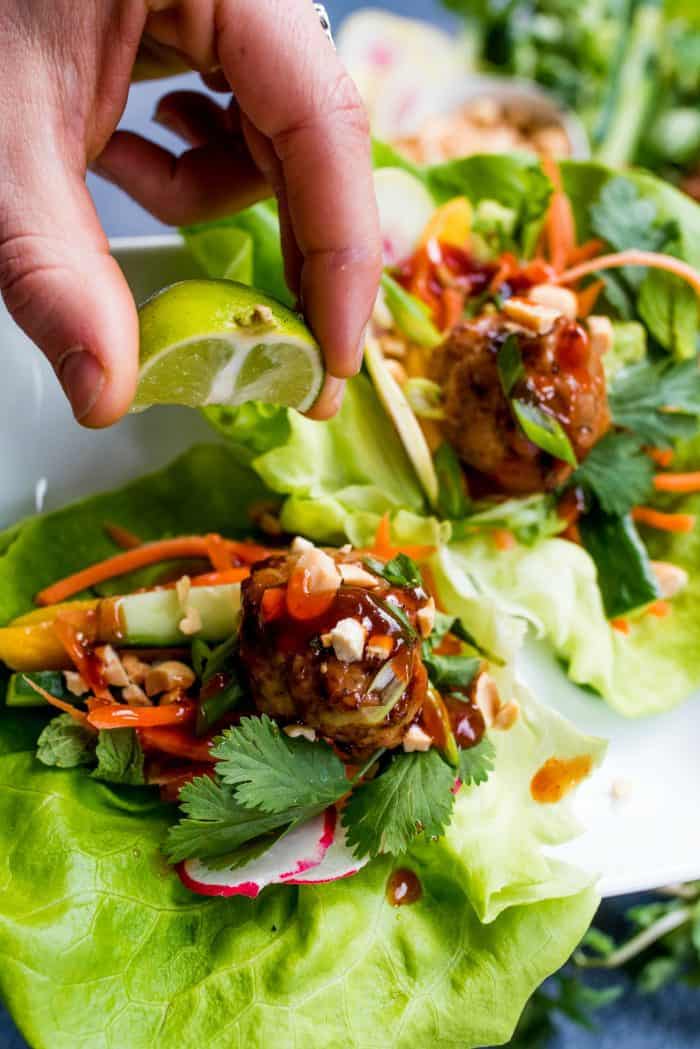 Best Meatball Chicken Lettuce Wraps Platter