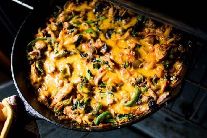 Easy Skillet Veggie Chicken Enchilada Melt Recipe