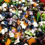 Mandarin Crunch Salad with blueberries