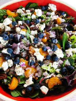 Mandarin Crunch Salad with blueberries