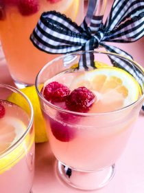 glass of raspberry lemonade