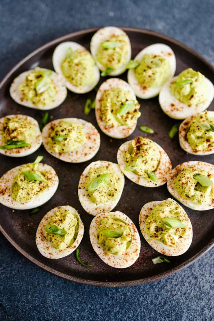 Lime Guacamole Deviled Eggs - Reluctant Entertainer