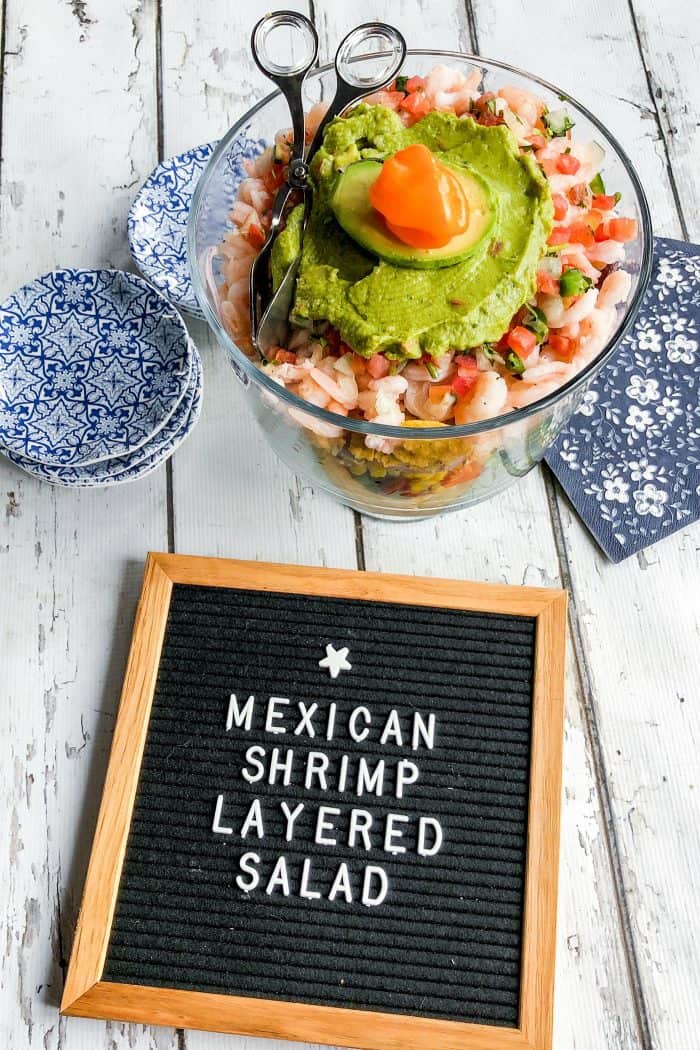 Mexican Shrimp Layered Salad - Reluctant Entertainer
