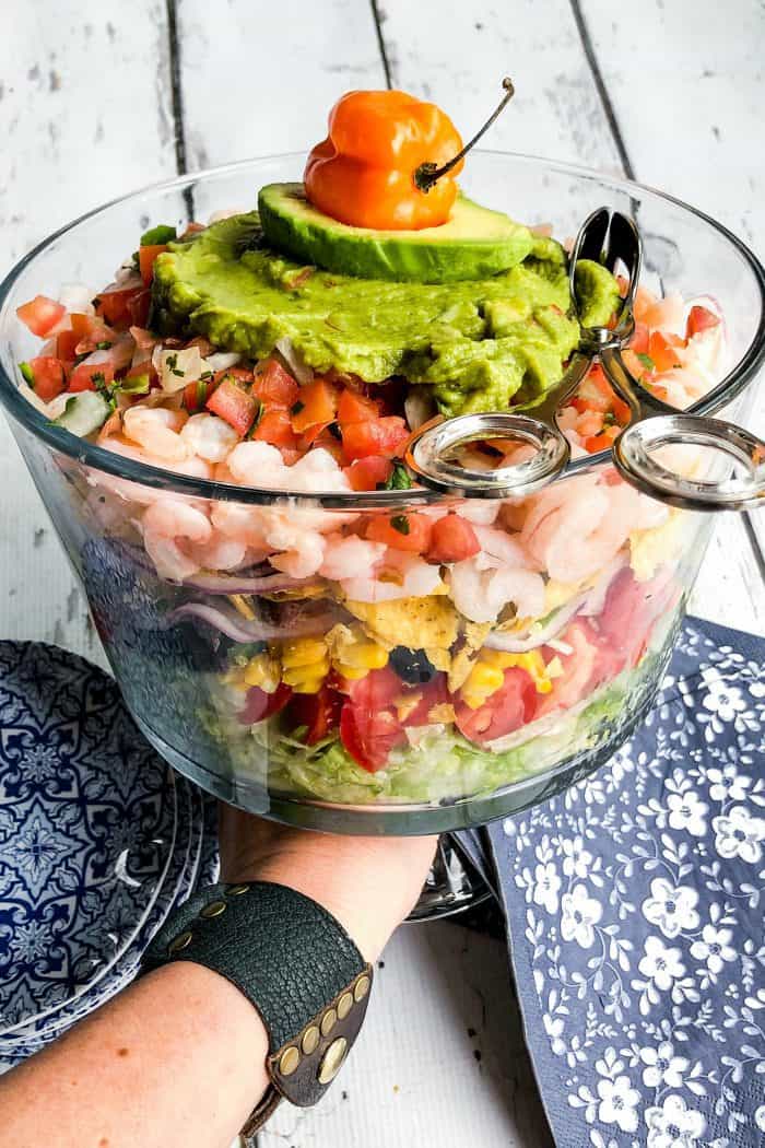 Easy Mexican Shrimp Layered Salad